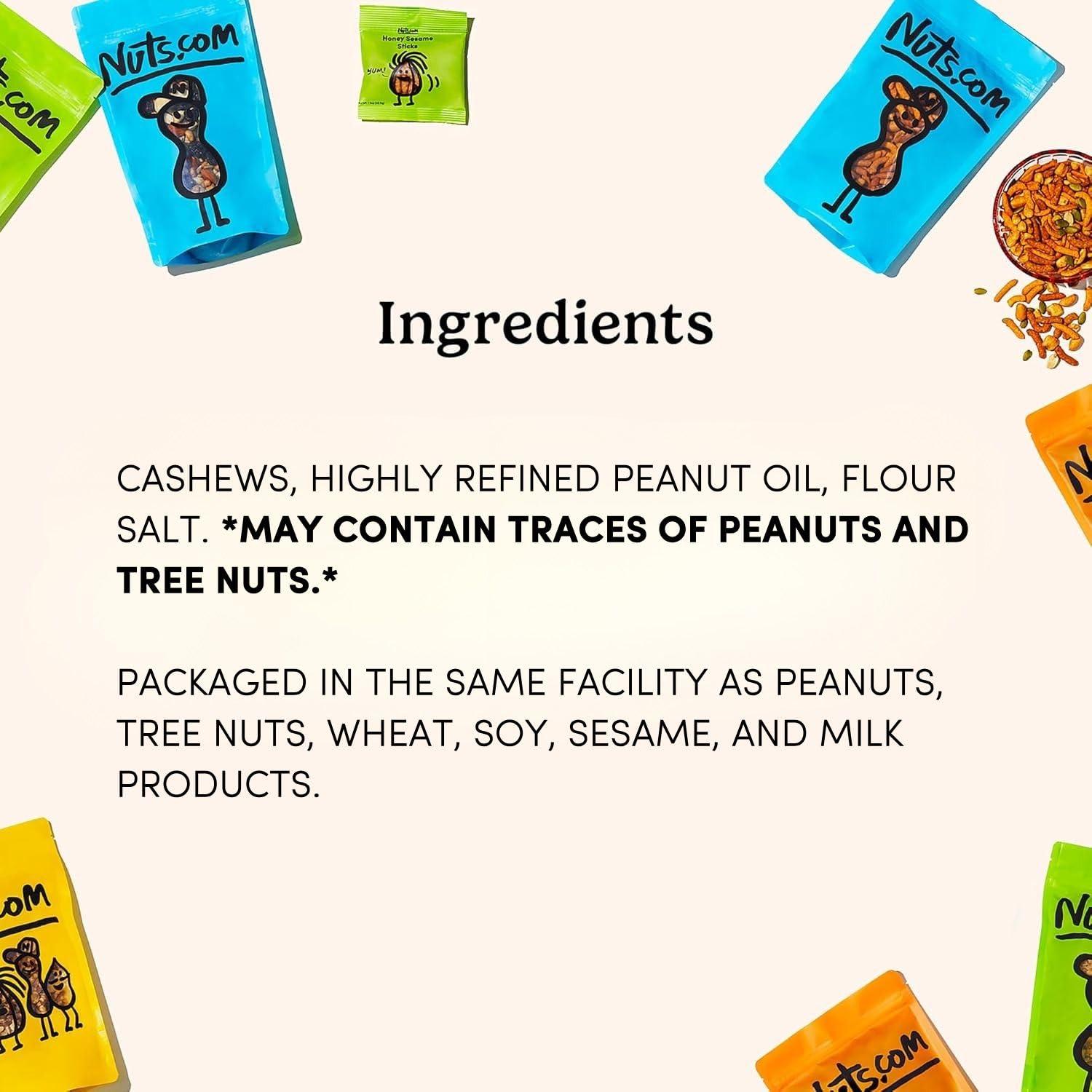 Nuts.com Nuts.com Roasted Cashews (Salted Single Serve) Creamy & Savory Flavor, Healthy Snack for Adults & Kids, Good Source of Protein, Fiber, Calcium, Iron & Healthy Fats Vegan & Gluten-Free 2 Lb Bag