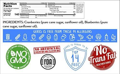 GERBS GERBS Blueberry & Cranberry Dried Fruit Snack Mix 2 LBS. Premium Grade | Top 14 Food Allergy Free | Resealable Bulk Bag | Made in USA | Packed with Antioxidants | Gluten Peanut Tree Nut Free