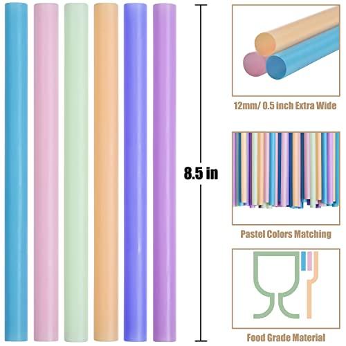 ALINK ALINK 100 Clear Boba Straws + 100 Color Boba Straws