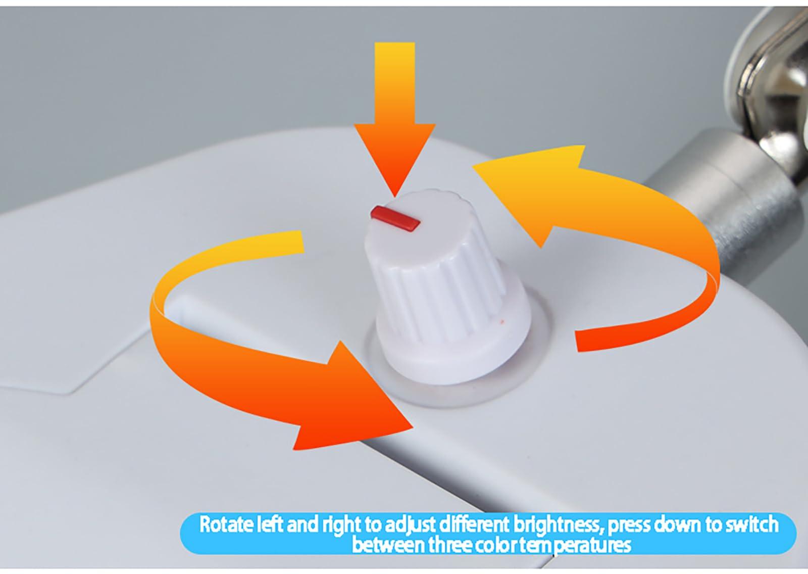 GLocKi 10X Magnifying Glass with Light, 3 Color Modes, 4.7 Real Glass Lens LED Desk Lamp & Clamp, Magnifier Light and Stand for Crafts Welding Close Work