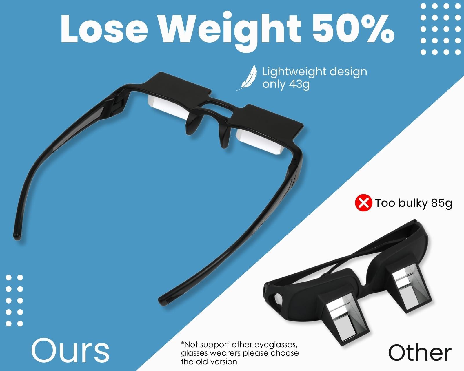 DS. DISTINCTIVE STYLE DS. DISTINCTIVE STYLE Lazy Glasses Prism 90 Degree Crochet Glasses Mirror Reading Glasses for Laying Down/Knitting (Lightweight Version for People without Glasses)