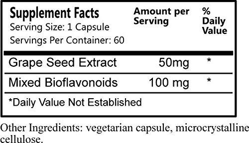 Daily Manufacturing Daily Manufacturing Grape Seed Extract (Grape Seed Extract & Mixed Bioflavonoids) 60 Vegetarian Capsules