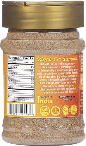 Rani Brand Authentic Indian Products Rani Black Cardamom Powder (Kali Elachi) Indian Spice 3oz (85g) PET Jar ~ All Natural | Vegan | Gluten Friendly | NON-GMO | Kosher | Indian Origin | Smokey, Tsaoko, Cao Guo, Bach Dan Khau, Badi