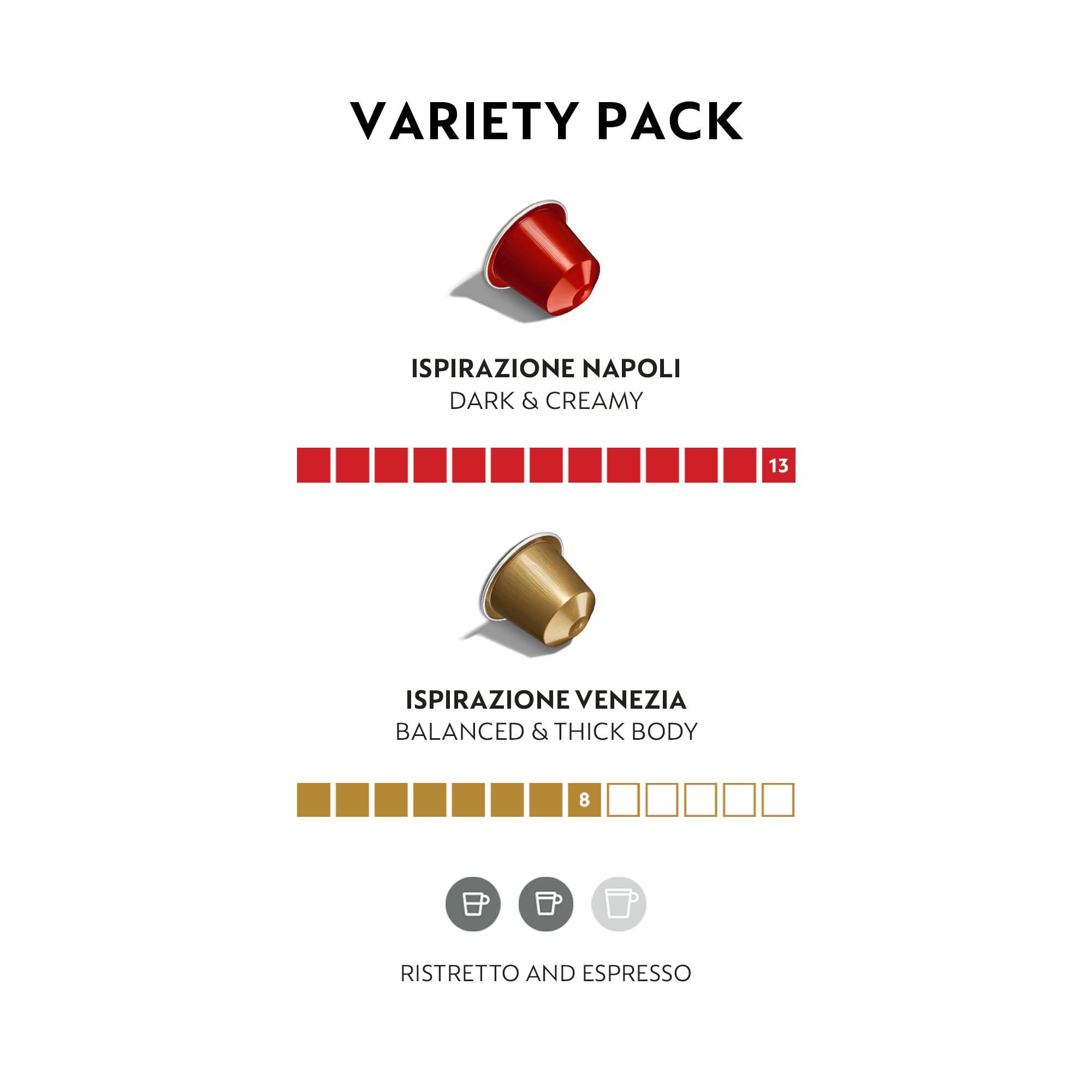 Nespresso Nespresso Capsules Original Line, Variety Pack, Napoli and Venezia Espresso Coffee, 50 Count Espresso Coffee Pods