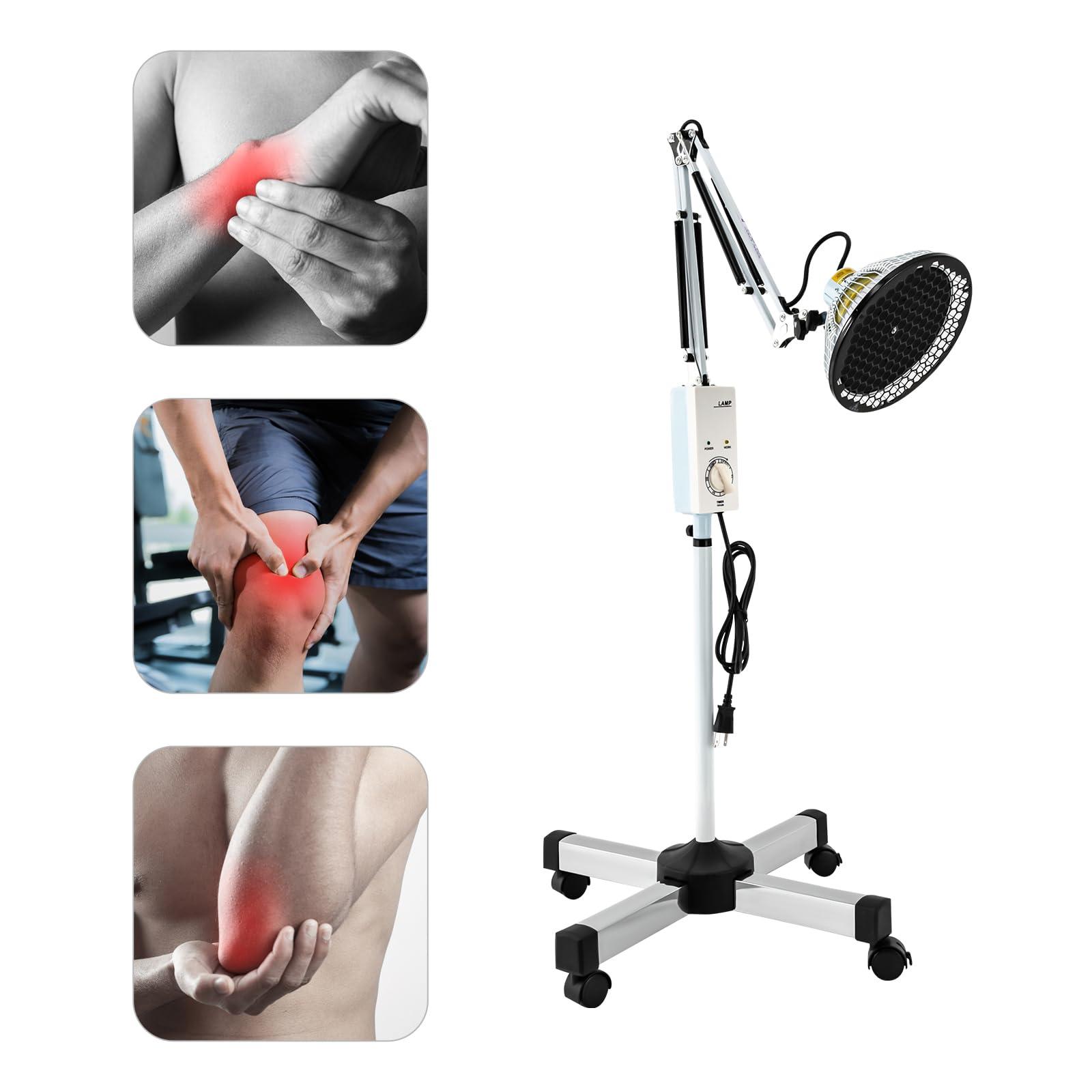 SanBouSi SanBouSi Far Infrared Light 250W 360 Rotating Adjustable Mineral Infrared Heat Lamp Timing Function Therapy Light Rolling Lamp for Relieve Joint Pain and Muscle Aches