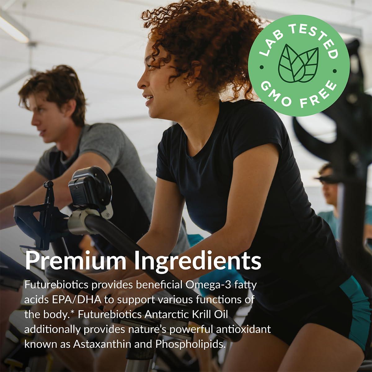 Futurebiotics Futurebiotics Antarctic Krill Oil 1000mg with Omega-3s EPA, DHA, Astaxanthin and Phospholipids - 100% Pure Premium Krill Oil Heavy Metal Tested, Non GMO – 180 Softgels (90 Servings) …