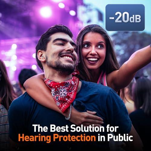 Reure Reure High Fidelity Concert Ear Plugs, Noise Cancelling Silicone Ear Plugs 2 Pairs Great for Concerts Loud Music, Musicians, Motorcycles, Airplanes, Raves, Hearing Protection -20 dB