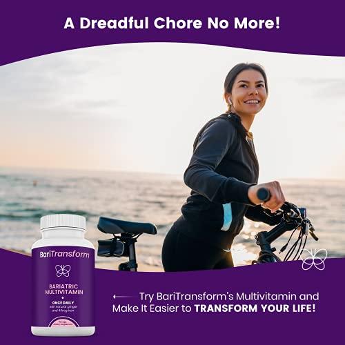 BariTransform BariTransform Bariatric Multivitamin with Iron Capsule 30 Ct Bariatric Vitamins Multivitamin with Organic Ginger Root for Digestion Support Once-A-Day Vitamins