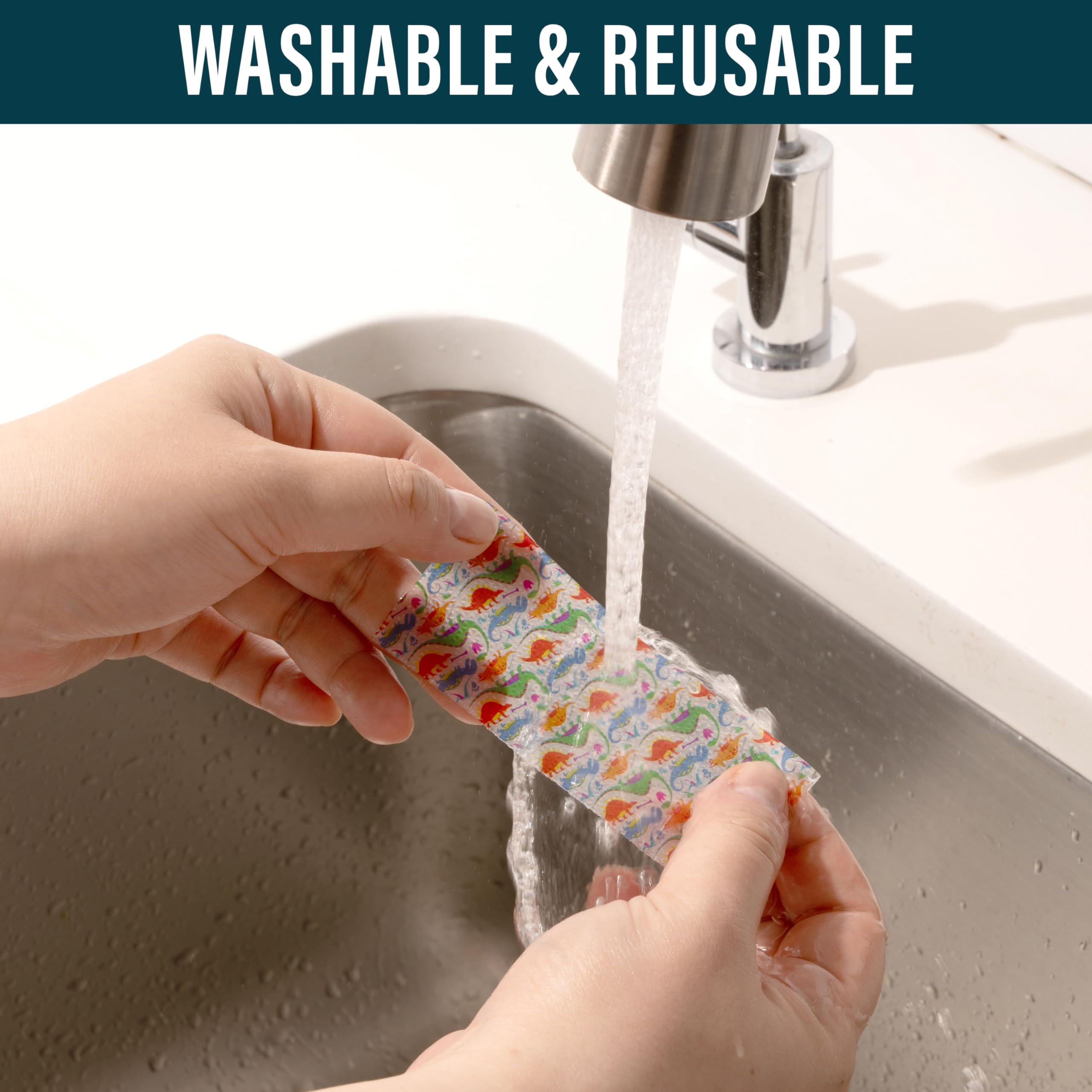 NUVADERMIS NUVADERMIS Silicone Scar Tape for Kids - Scar Tape for Surgical Scars - 120\" x 1.5\" Roll - Reusable Medical Grade Silicone Scar Tape for Children - 1 Pack - Dinosaurs