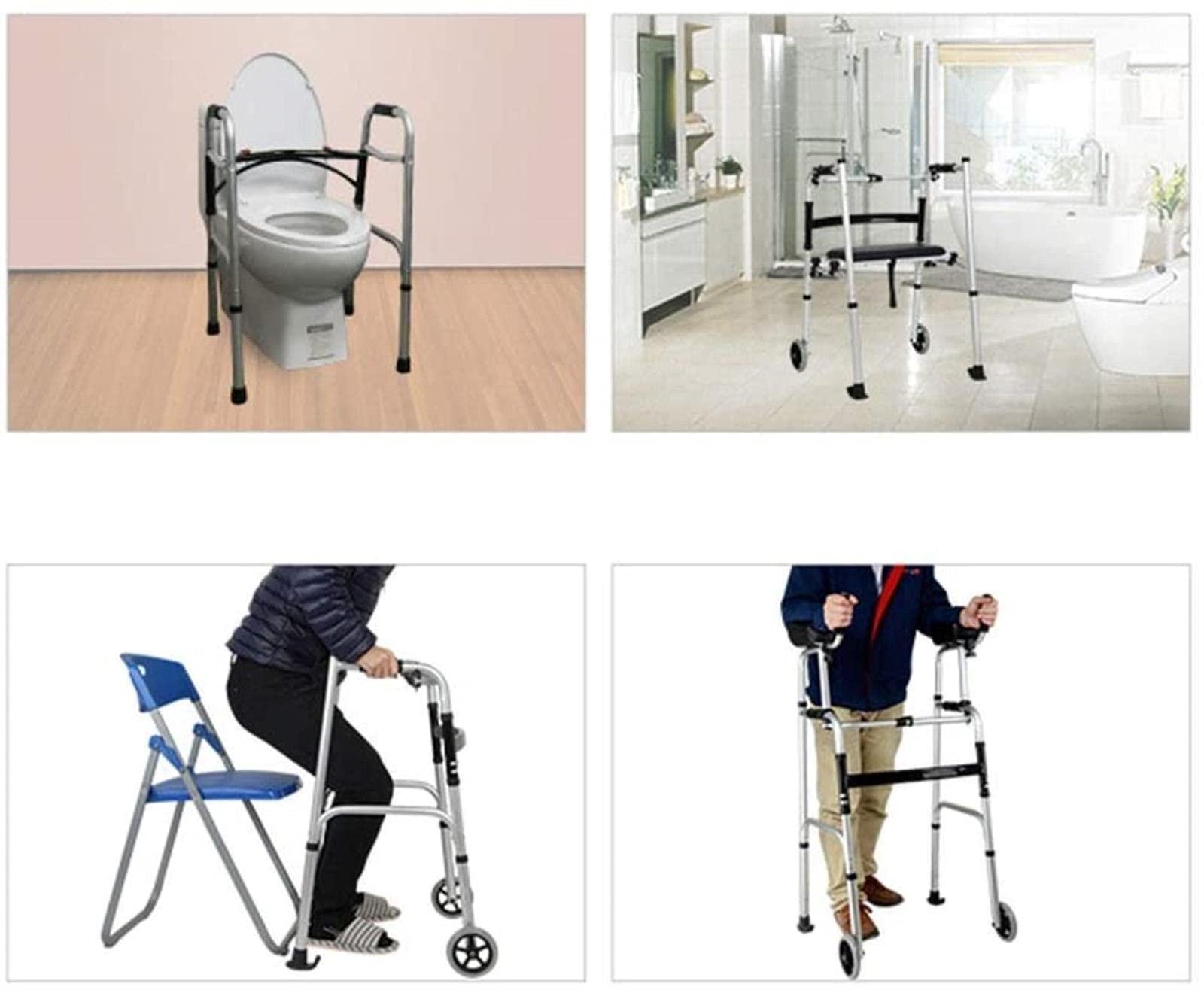 BHANAY Rollator Walker Mobility Walking Aid for Adult Elderly Walker Old Man Standing Stand Disabled, Obese Patients Walking Frame Height Adjustable