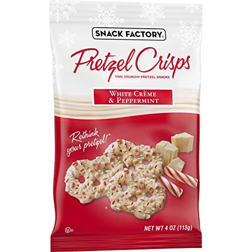 Snack Factory Snack Factory Pretzel Crisps, Holiday White Crme and Peppermint Covered Pretzels, 4 Oz