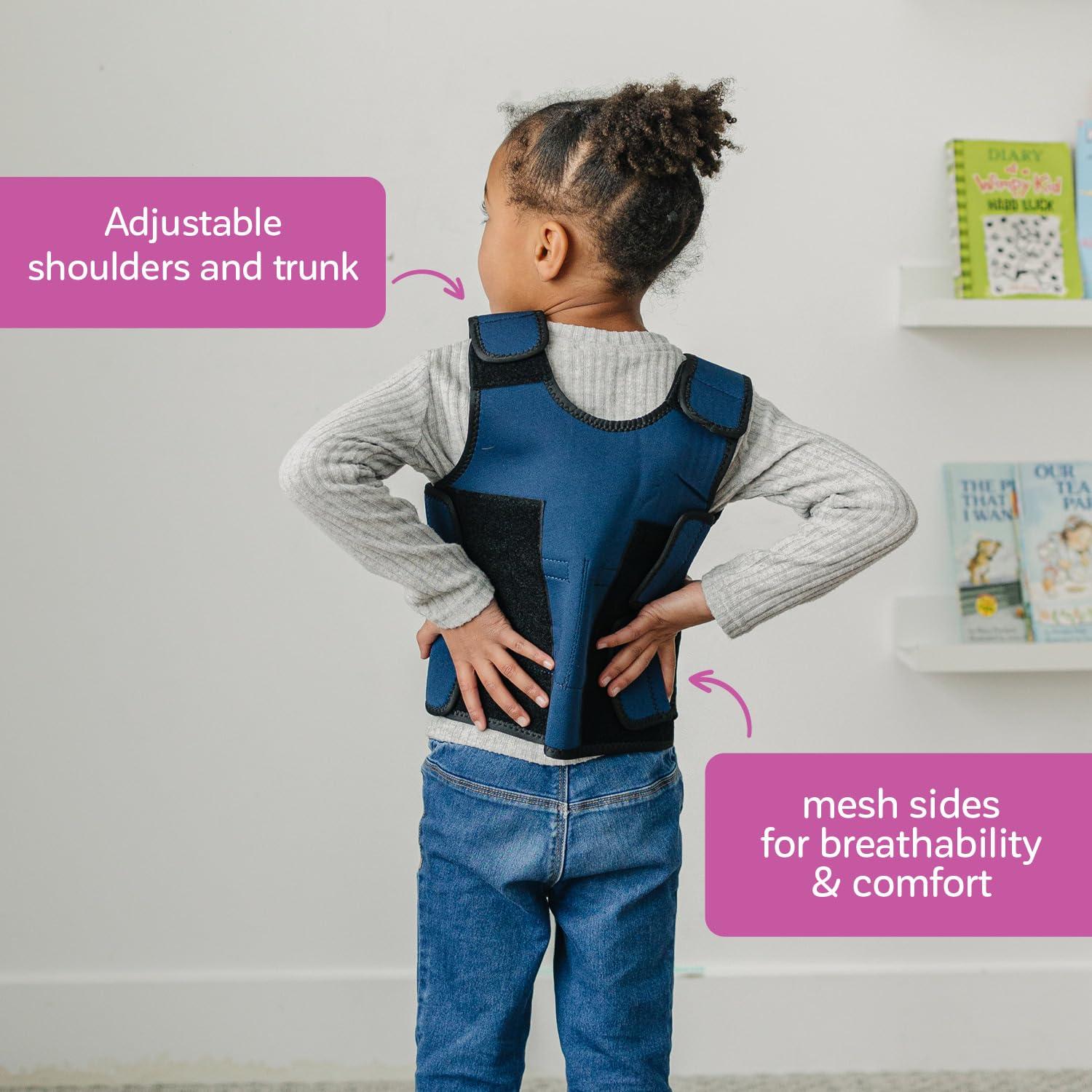 Fun and Function Fun and Function - Blue Weighted Compression Vest for Kids & Adults - Calming Sensory Compression Vest for Kids - Weighted Vest for Sensory Needs - Toddlers, Kids, Teens & Adults Sizing