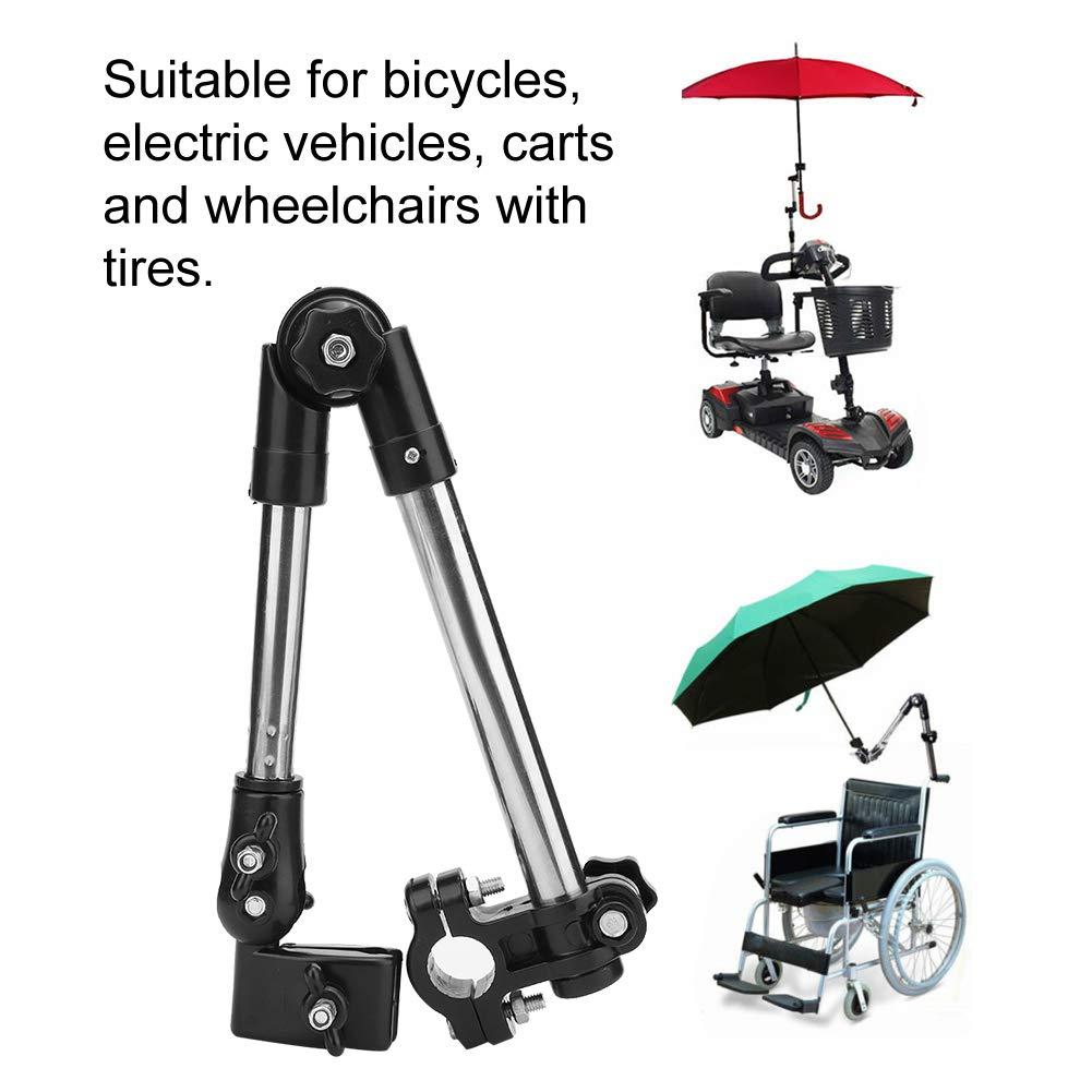 YUYTE Umbrella Clamp Holder Mount Stand, Wheelchair Stroller Umbrella Wheelchair Umbrella Holder Wheelchair Umbrella Clamp Wheelchair Accessory Wheelchair Clamp Supporter Connector
