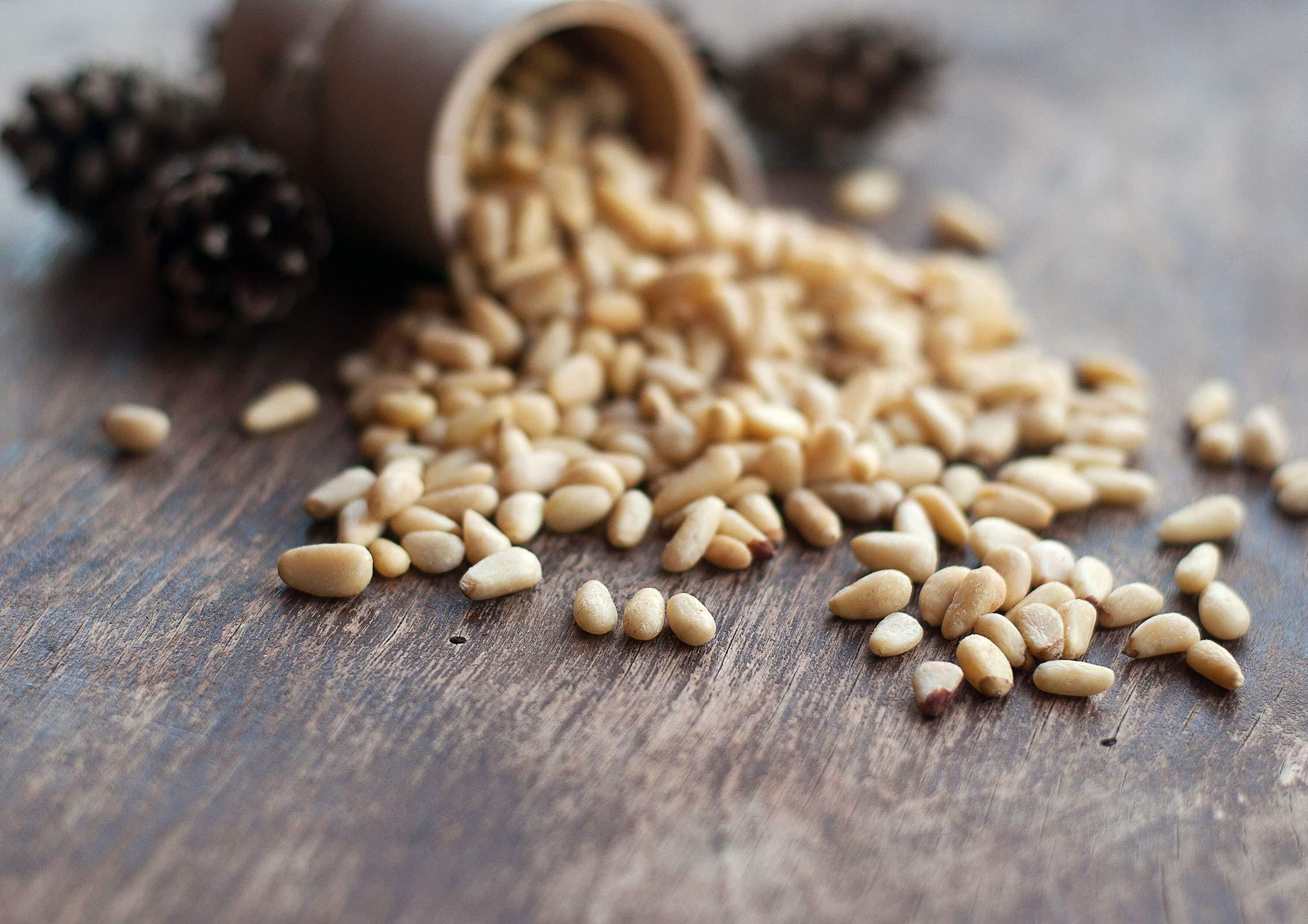 Food to Live Food to Live Organic Pine Nuts, 2 Pounds Non-GMO, Whole Raw Pignolias, Unsalted, No Shell, Vegan, Kosher, Bulk Snack. Rich in Vitamin E, Protein. Great for Pesto, Salads, Homemade Desserts
