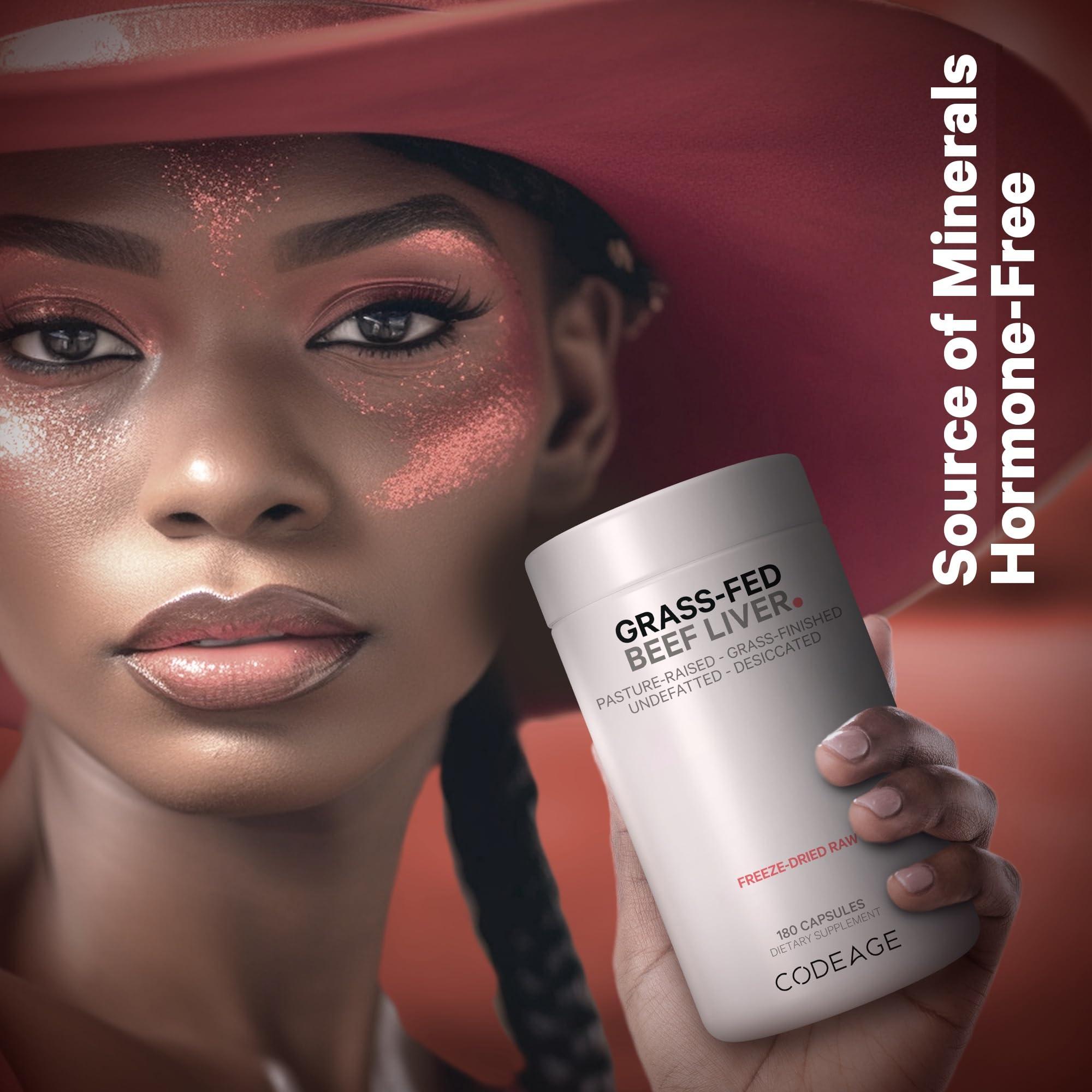 Codeage Codeage Grass Fed Beef Liver Supplement Superfood, Freeze Dried, Non-Defatted, Desiccated Beef Liver Glandulars Bovine Pills, Liver Health, Pasture Raised Beef Vitamins, Non-GMO - 2 Pack