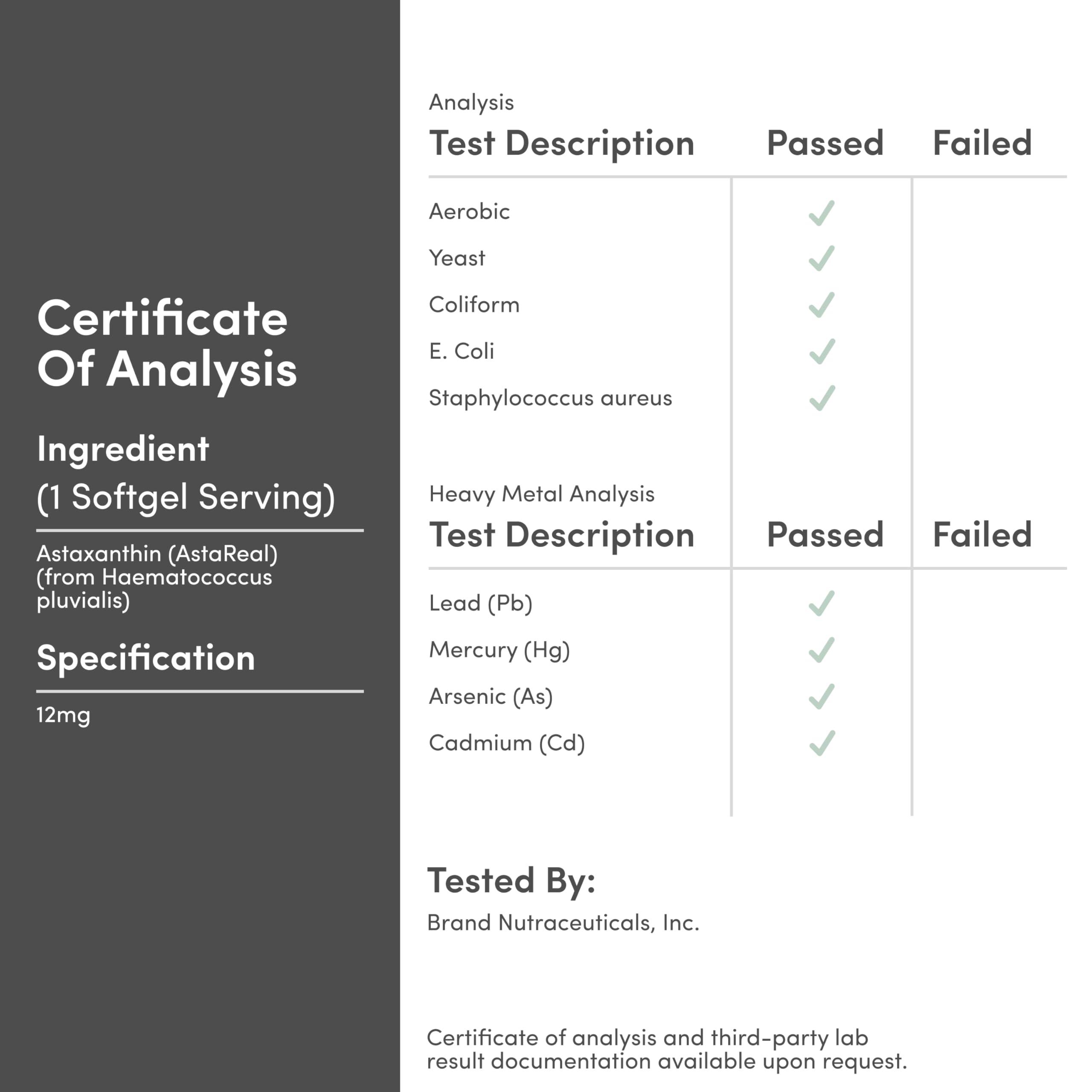 Double Wood Supplements Astaxanthin 12mg Max Strength (AstaReal: Natural Patented Astaxanthin with 70+ Human Clinical Trials - World's Most Studied Brand) Grown, Harvested, and Made in The USA (Astaxantina) by Double Wood