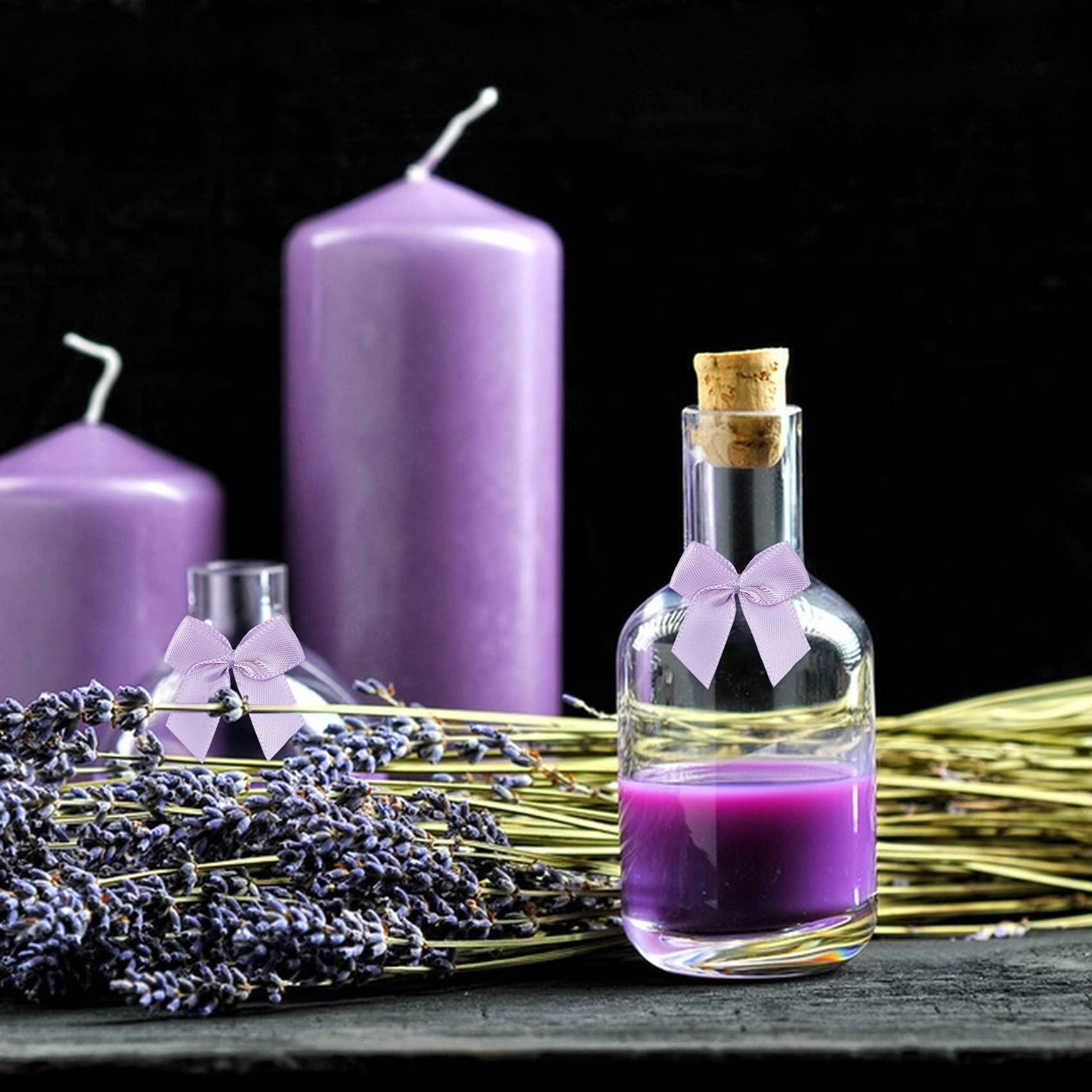 SIMISI RIBBON 150 Pieces Light Purple Mini Ribbon Bows for Crafts Tiny Satin Bow for Gift Wrapping, Invitations, Christmas Tree