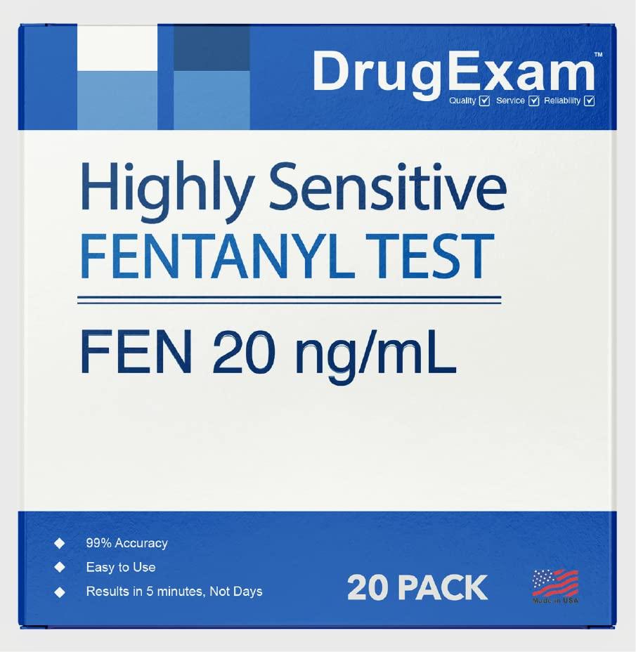 DrugExam 20 Pack - DrugExam Urine Drug Test Testing Strip. Testing for FYN 20 ng/mL. Highly Sensitive, Instant Results. Made in USA. (20)