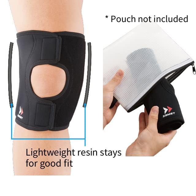 Zamst Zamst EK-1 Sports Knee Brace With Lightweight And Breathable Material For General Knee Support and Knee Pain-for Basketball, Volleyball, Running, Tennis, Pickleball-Black, Large