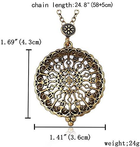 EIERFSKIOT EIERFSKIOT Magnifying Glass Pendant,Magnifying Glass Necklace,Magnifying Glasses Pendant Necklace Magnifier Pocket Magnifying Glass Monocle Hanging Pendant Chain Reading Magnifier
