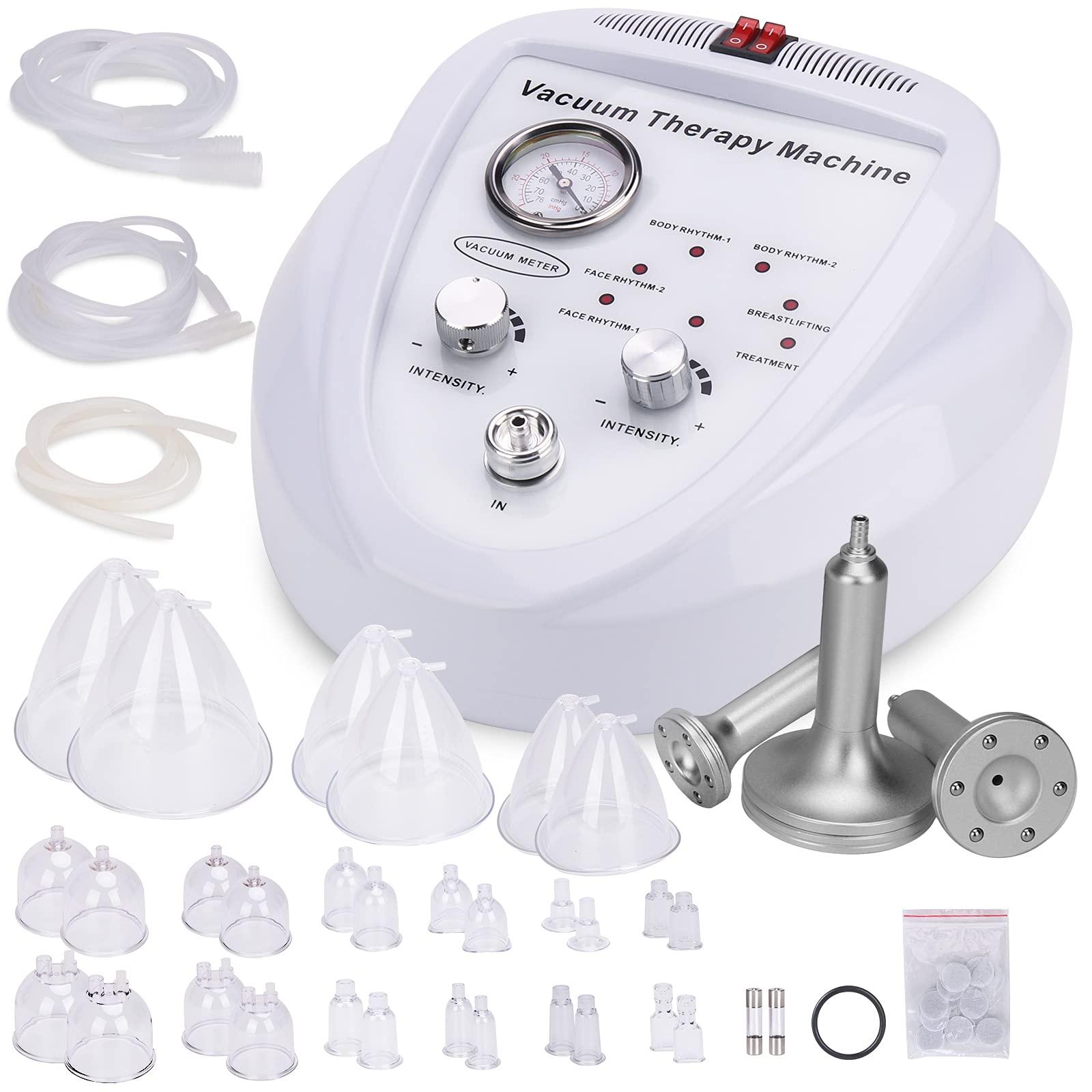 Meifuly Vacuum Therapy Cupping Machine with 30 Cups and 3 Metal Gua Sha Handles for Salon SPA, Body, Back, Face Massage Care