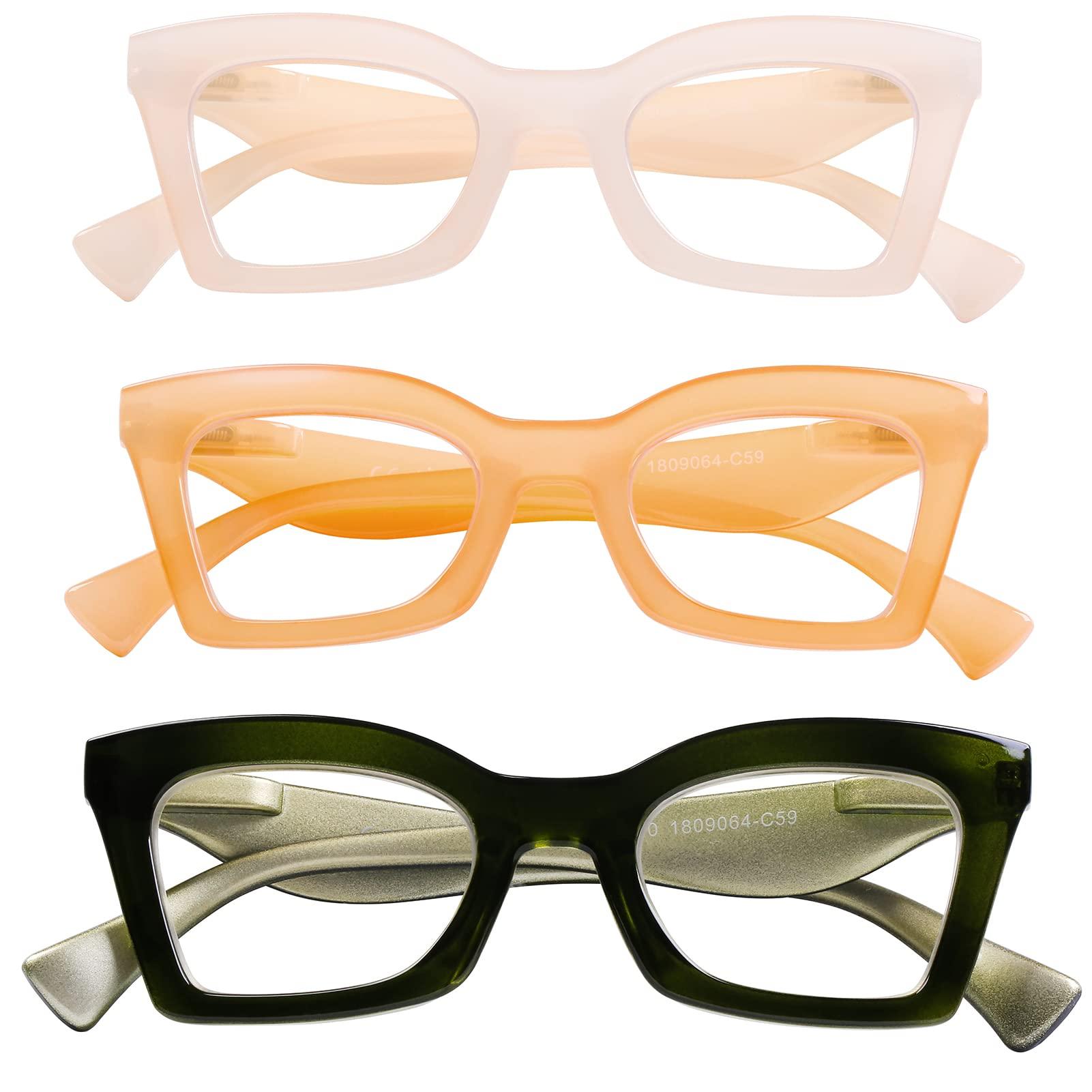 AQWANO AQWANO Reading Glasses Women 1.0 Stylish Fashion Oversized Designer Readers, Computer Blue Light Blocking magnifying Eyeglasses