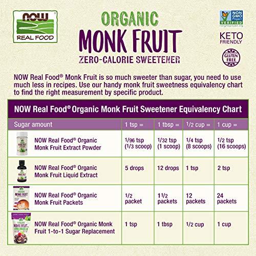 NOW NOW Foods, Organic Liquid Monk Fruit, Vanilla, Zero-Calorie Sweetener, 1.8-Ounce