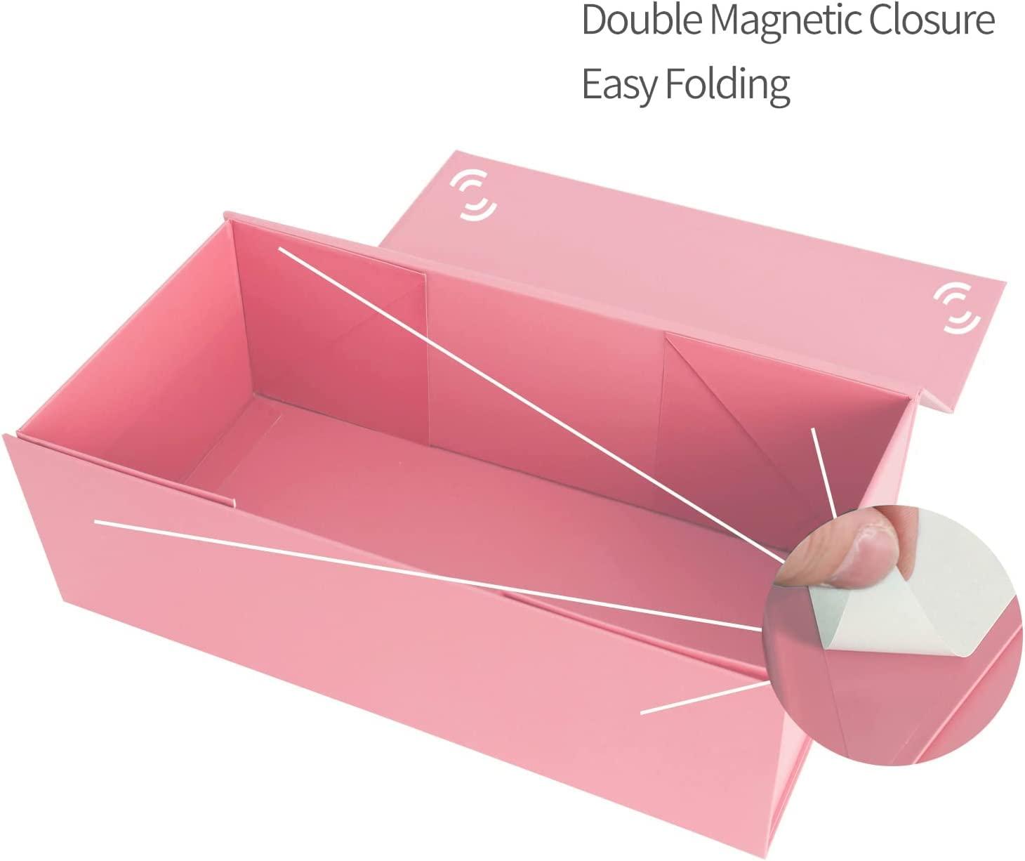 ROSTELACK Pink Gift Box 10\" x 6\" x 3\" with Magnetic Closure Lid Gift Box for Presents,Bridesmaid Gifts Box,Cute Box,Birthday Gift box,Luxury for Gift Packaging, Magnetic Gift Box for Wrapping Gifts (Pink)