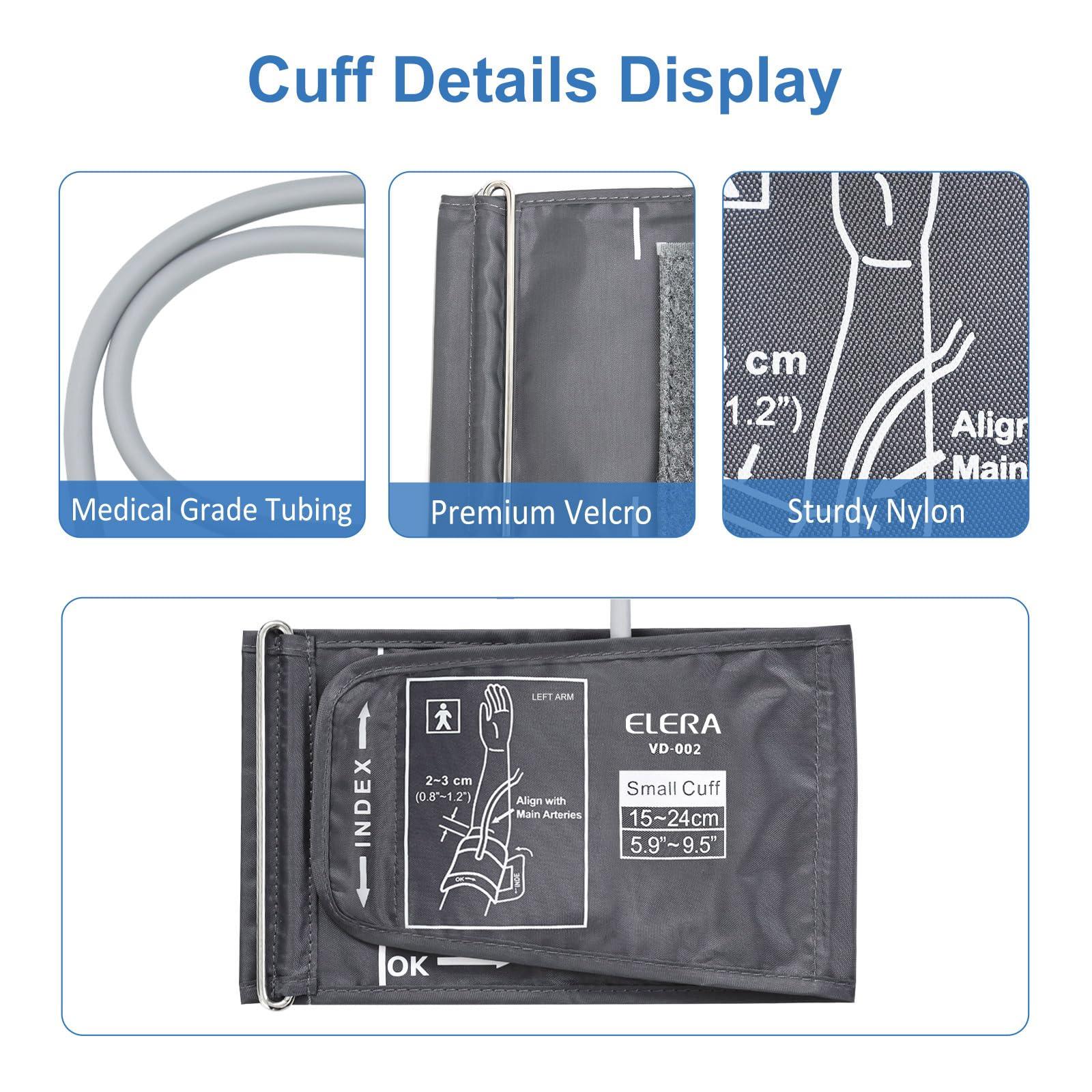 ELERA Pediatric Blood Pressure Cuff for Kids & Women - Small Child Replacement BP Cuff (5.9-9.5 Inch Arm Circumference), Compatible with Most Monitors - with 6 Connectors