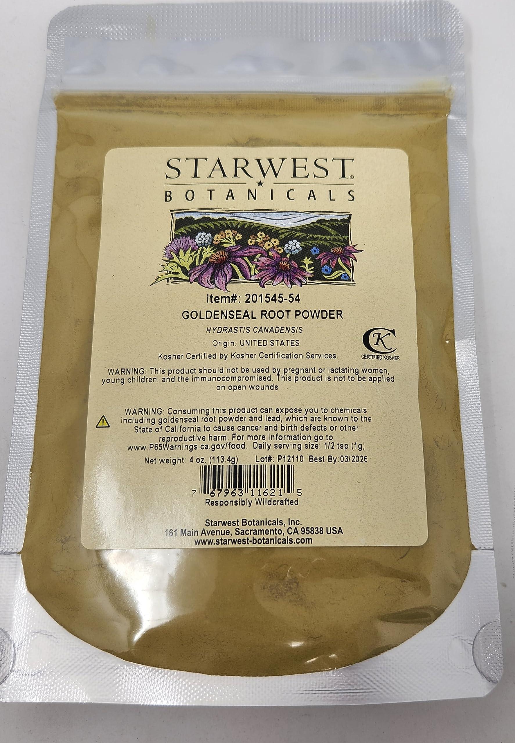 Starwest Botanicals Goldenseal Root Powder Wildcrafted - 4 Oz (113 G) - Starwest Botanicals