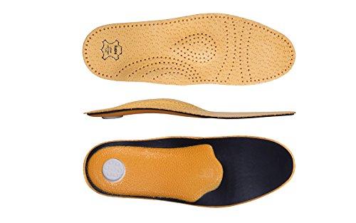 Kaps Orthotic Leather Insoles for Flat Feet and Plantar Fasciitis with Arch Support, Men and Women, Kaps Relax (Men 11 US / 44 EUR)