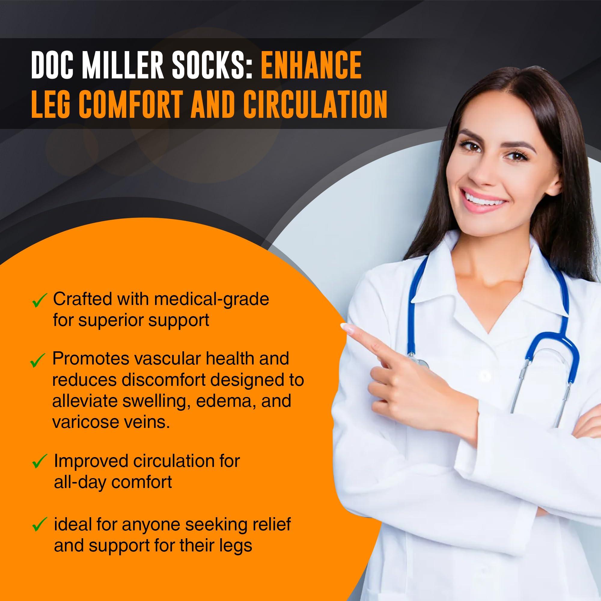 Doc Miller Doc Miller - Compression Socks for Women & Men - 15-20mmHg Knee High, Medical Grade Support, Size 3X-Large - Best for Sport, Travel, Nurse, Pregnancy, Circulation & Varicose Veins - Neon Green, 1 Pair