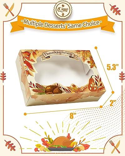 qiqee qiqee Thanksgiving Cookie Boxes for Gift Giving 8x5.3x2 inch 24Packs Bakery Box with Window Treat Box for Donuts Candies and Biscuit