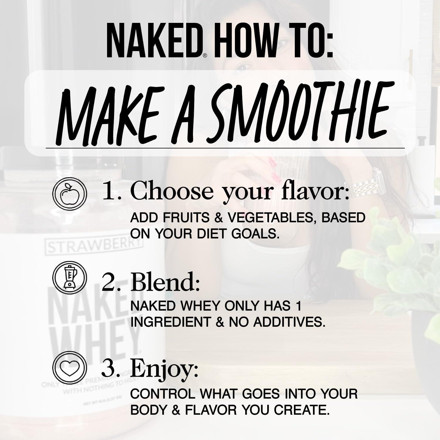 NAKED NAKED Whey Double Chocolate Grass Fed Whey Protein Powder, No GMO, No Soy, and Gluten Free. Nothing Artificial, Aid Growth and Recovery - 53 Servings