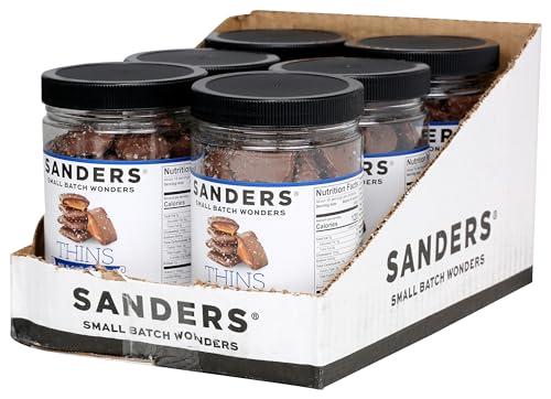 Sanders Sanders Milk Chocolate Sea Salt Caramel Thins, Kosher, 18 Ounce (Pack of 6)