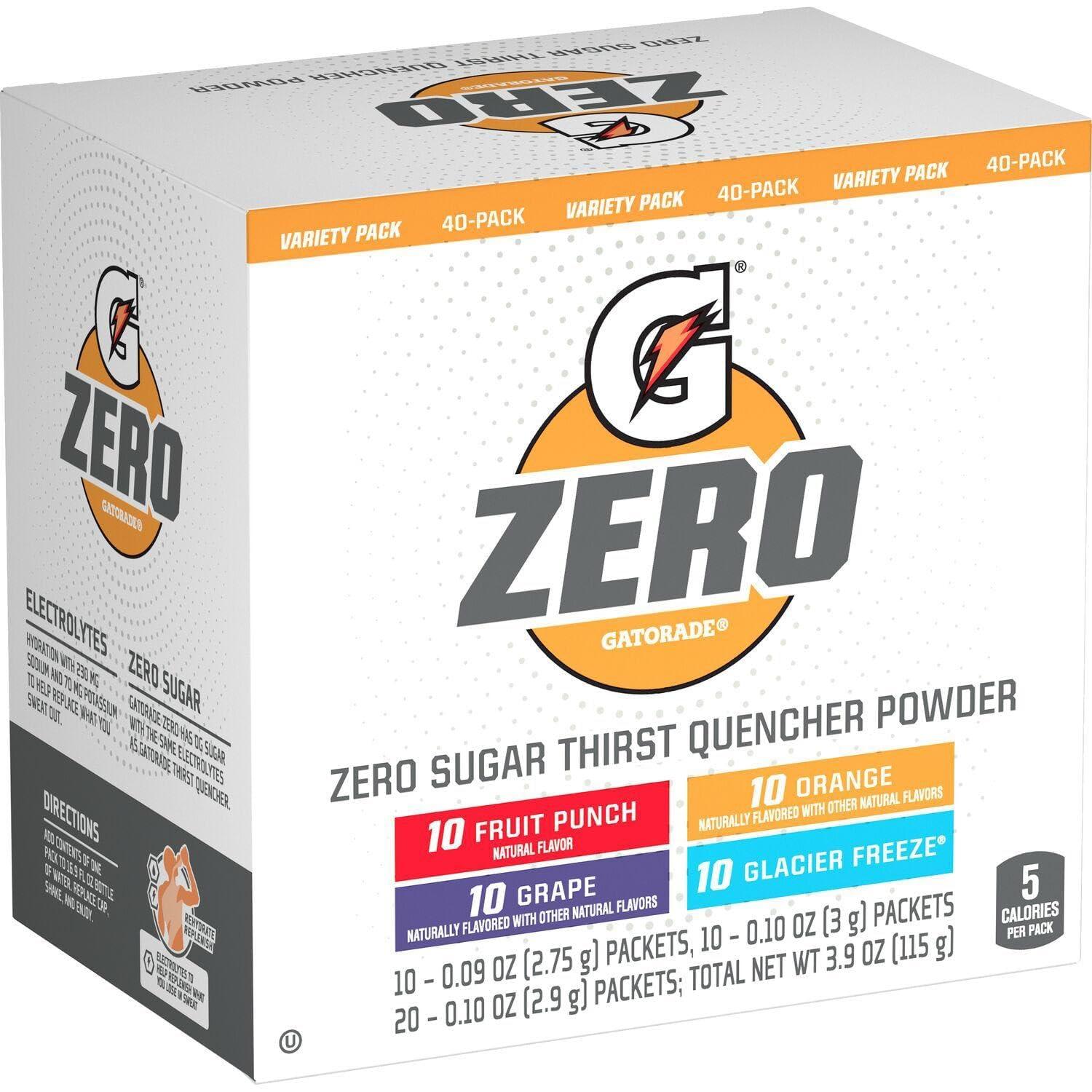 Gatorade Gatorade G Zero Powder Variety Pack - 40 count - Sugar-Free Hydration with Essential Electrolytes
