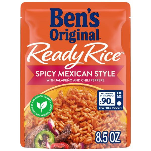 BEN\'S ORIGINAL BEN\'S ORIGINAL Ready Rice Spicy Mexican Style Flavored Rice, Easy Dinner Side, 8.5 oz Pouch (Pack of 12)