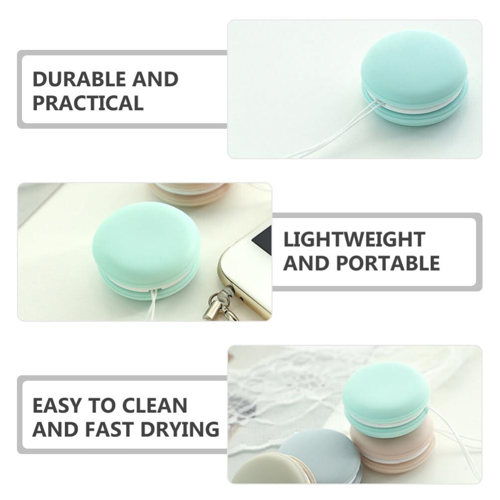 Healifty Healifty Pouch Microfiber Cleaning Cloth Macaron Shape - 4pcs Portable Lens & Screen Cleaner Cloth Keychain Mini Phone Screen Wiper Glasses Eyeglass Brush (Pink,Blue,Green,Khaki)