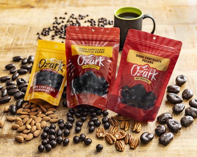 Ozark Nut Roasters OZARK NUT ROASTERS, Dark Chocolate Espresso Beans, Flavored Snack Nuts, World-Class Gourmet Candied Peanuts, Resealable Pack, (8.0 oz)