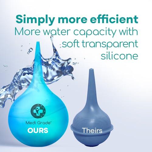 Medi Grade Medi Grade Ear Bulb Syringe - Effective Ear Wax Removal Tool with Add-on Quad-Stream Tip - Travel-Friendly Ear Cleaning Kit for Gentle Ear Cleaning - Ear Flusher for Ear Wax - 2.54 fl oz