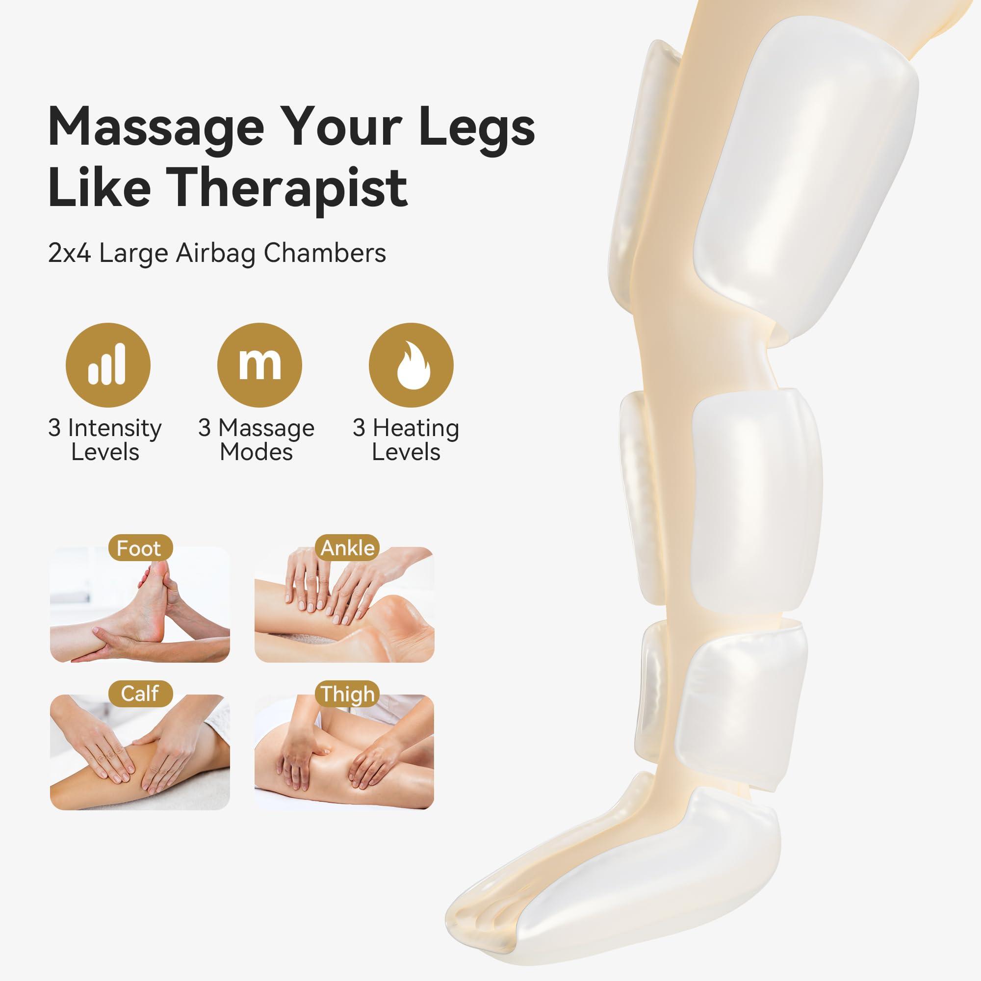 FIT KING FIT KING Full Leg Massager with Heat, Air Compression Massager for Foot Calf & Thigh Muscle Relaxation and Recovery, Helpful for Pain Relief,Swelling, Edema and RLS, FSA-HSA Approved
