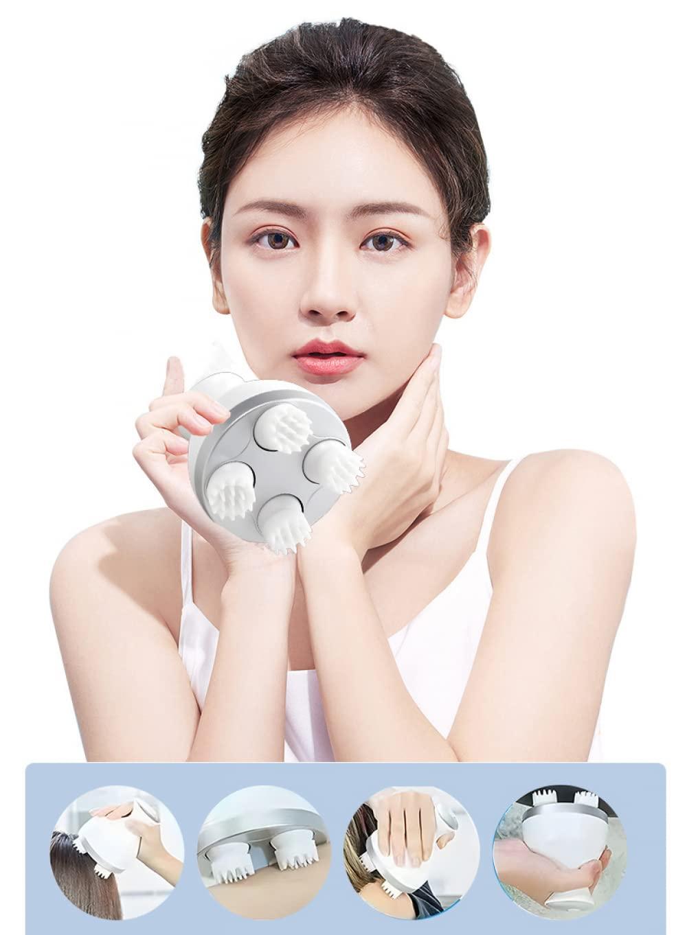 USB USB Electric Scalp Massager with 4 Replacement Massage Heads, Scalp Massager for Hair Growth and Stress Relieve, Head Massager Scalp Stress Relief, Automatic Hair Massager Scratcher Handheld Cat Massa