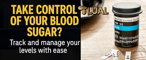 LUAL ReliOn Platinum Blood Glucose Test Strips | Test Strips for Diabetes | Blood Sugar Test Strips | Diabetic Test Strips | 50 Test Strips Bundle with Lual\'s 45 Diabetes Decoded