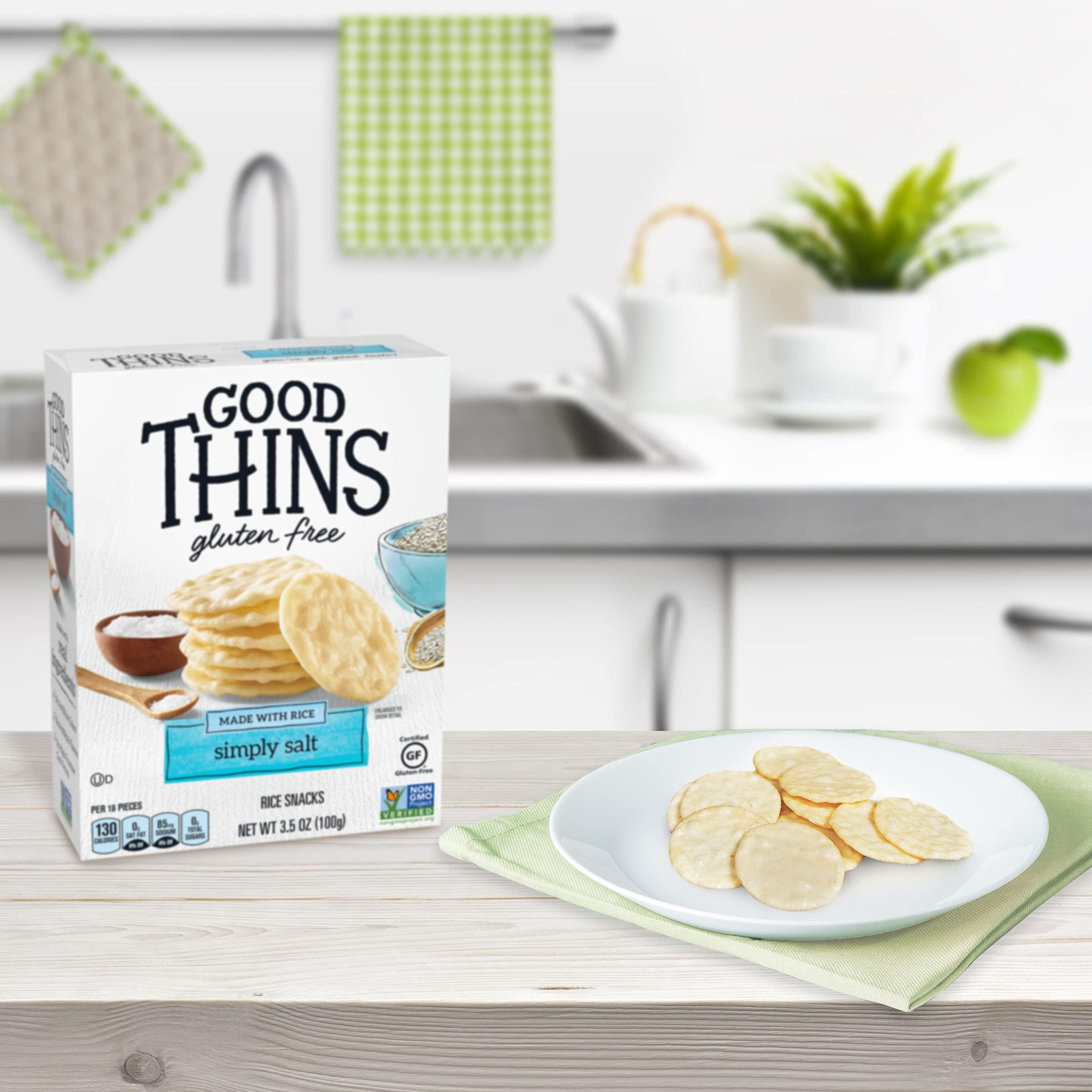 Good Thins Good Thins Simply Salt Rice Snacks Gluten Free Crackers, 3.5 oz (Pack of 3)