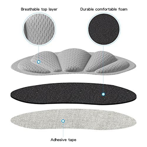 Huethy Back of Heel Cushion Pads, Adhesive Heel Grips Inserts for Boots, Loose Shoes Too Big, Reusable Heel Guards Liners for Women Men, Improve Shoe Fit,8PCS-Gray