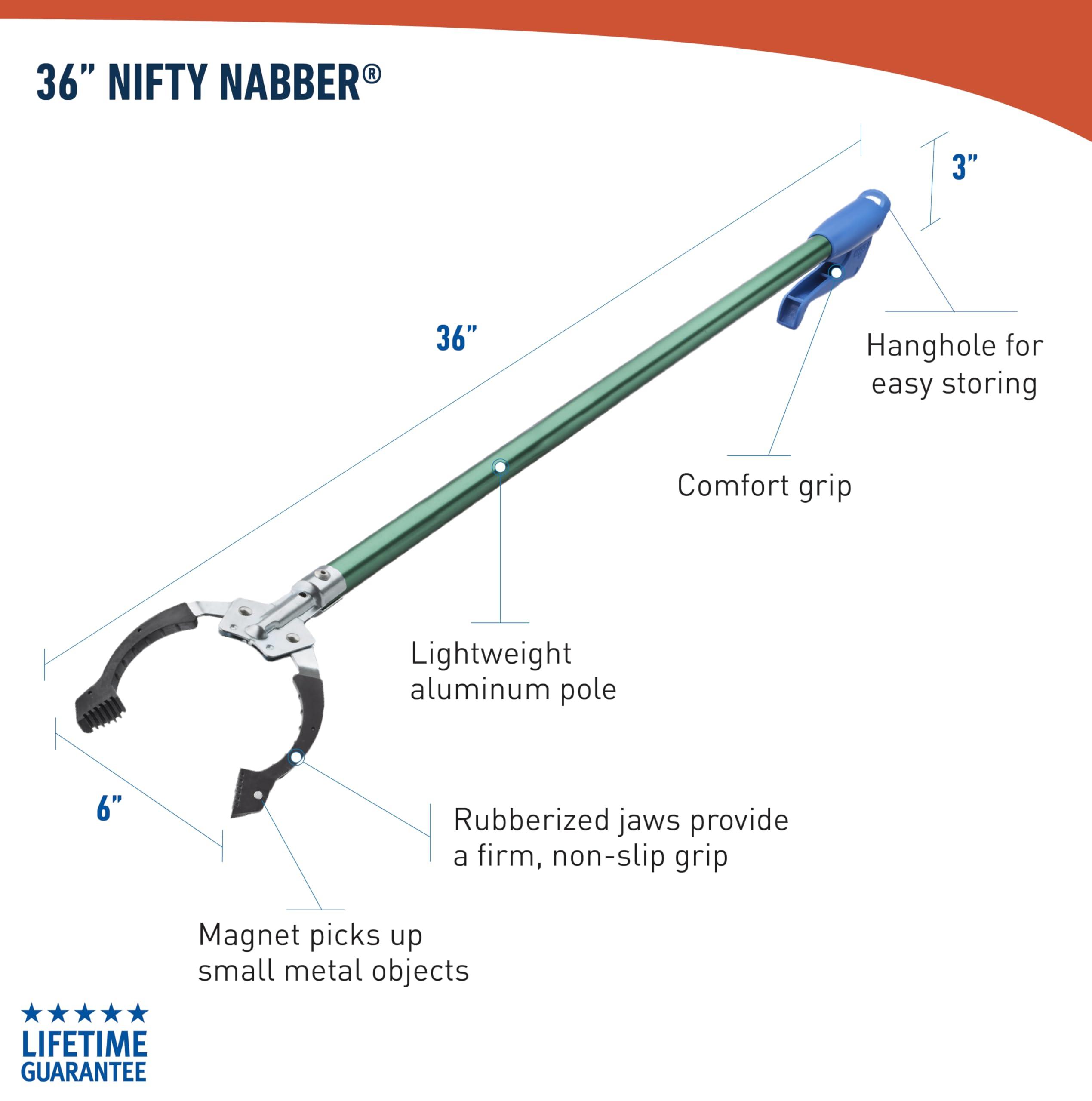 Unger Unger Professional 36 Nifty Nabber, 2 Count Reacher Grabber Tool & Trash Picker, Built-in Magnet & Ergonomic Grip, Grabber Reacher, Grabber Tool for Seniors, Claw Grabber Pickup Tool