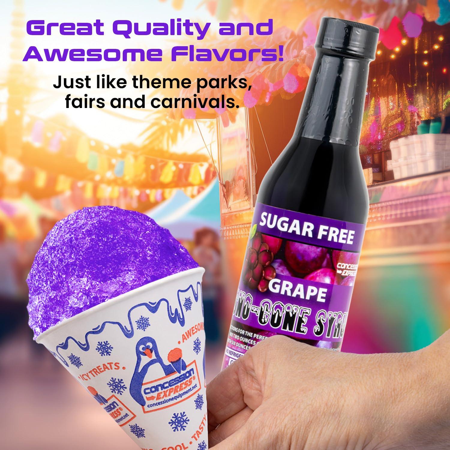 Concession Express 12-Pack Sugar Free Sno-Cone Syrup 12.7oz Variety Flavor Pack
