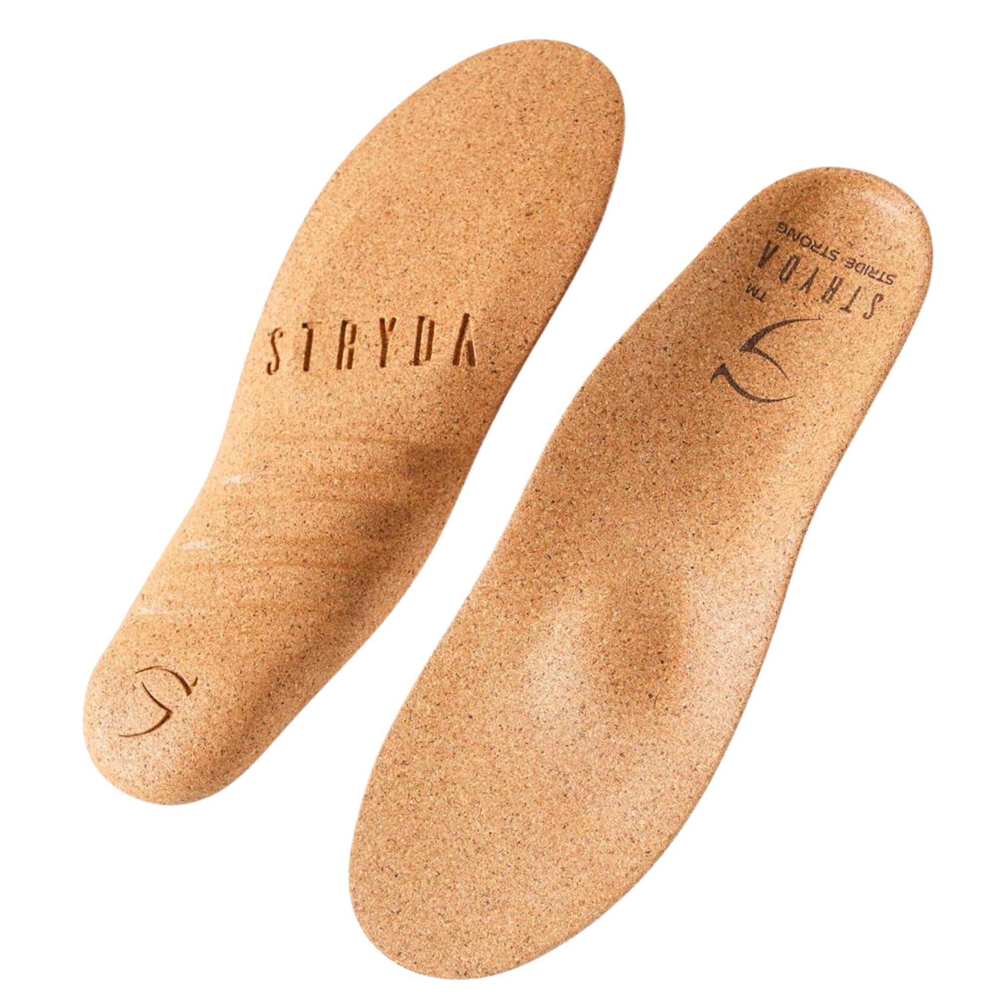 STRYDA STRYDA Orthopedic Insoles - 100% Cork Soles to Promote Natural Foot Function - Barefoot Friendly Shoe Inserts for Feet, Knees & Back - 100% Natural, Vegan - XS