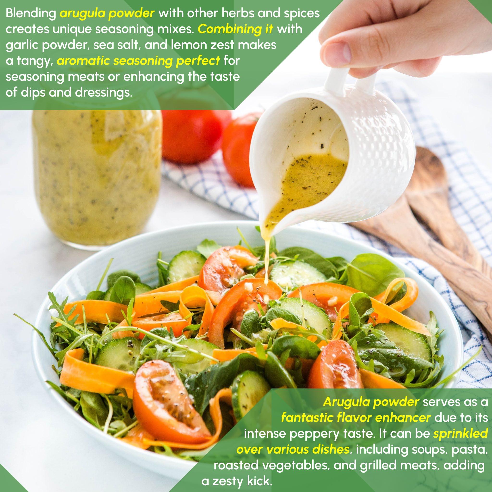 Beleon Goods For Life Organic Arugula Powder - Pure Arugula Powder Great for Seasonings, Salads, Baking, Meat Mixes, even Smoothies, 8 oz