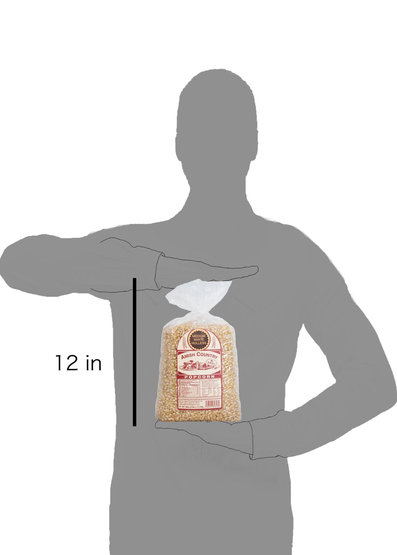Amish Country Popcorn Amish Country Popcorn | 6 lb Bag | Medium White Popcorn Kernels | Old Fashioned, Non-GMO and Gluten Free (Medium White - 6 lb Bag)